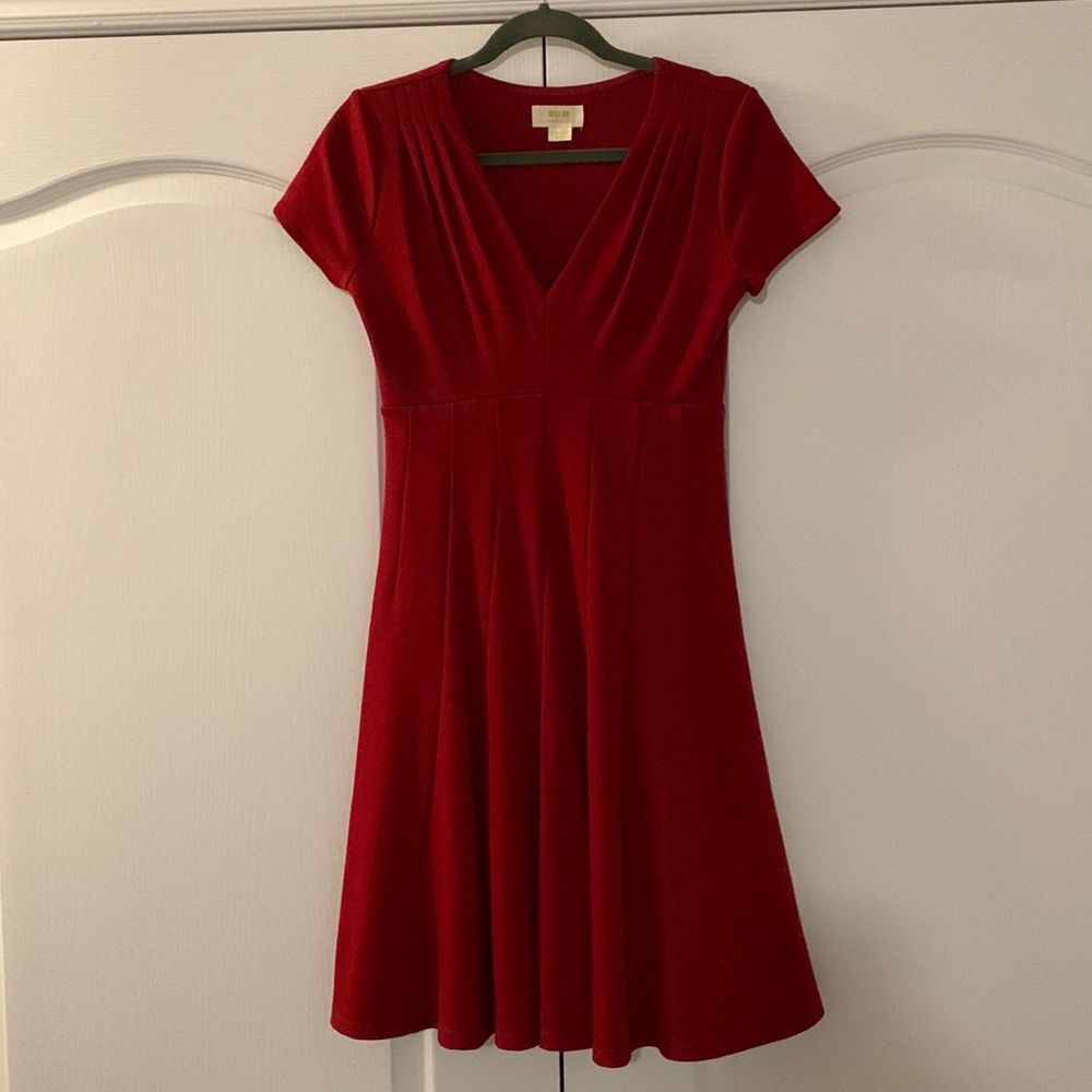 VGUC Anthropologie Maeve red cap sleeve dress